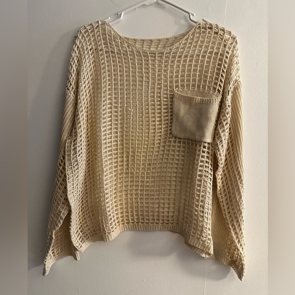 Knitted Scoop Neck Sweater for Women crochet size medium